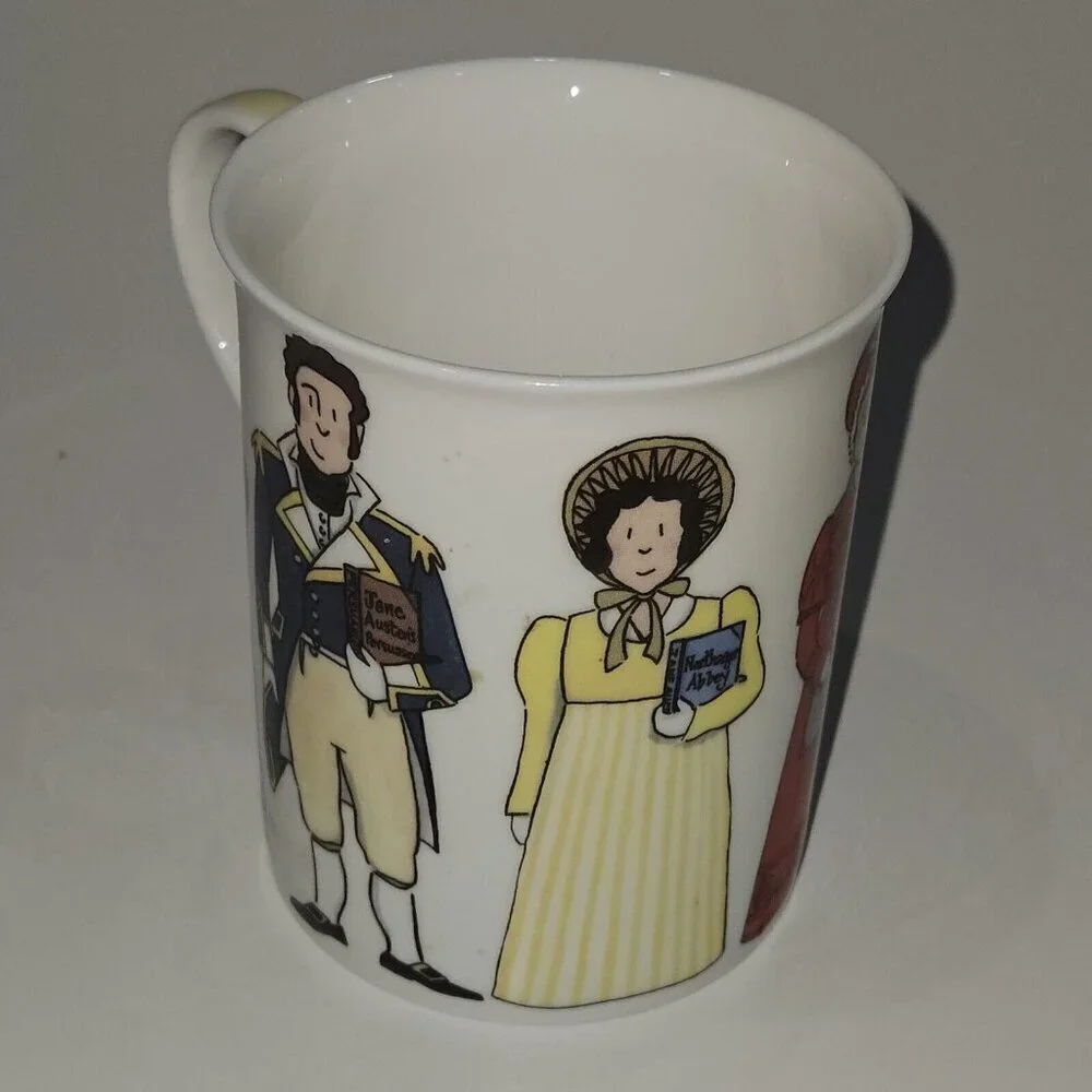 Jane Austen Book Characters Mug Coffee Cup Alison Gardiner Fine Bone China Darcy